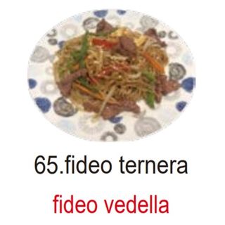65.fideos frito con ternera