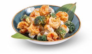 Tempura de Langostinos con Brócoli