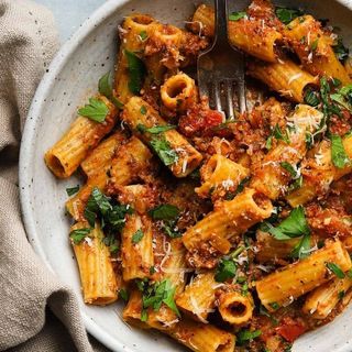 Rigatoni al Vegan Boloñesa