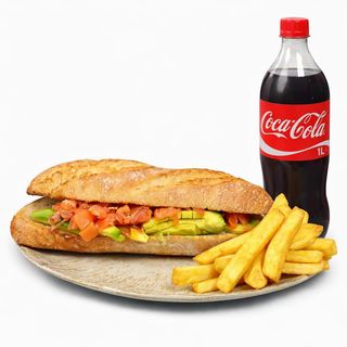 Menú bocadillo salmón y aguacate