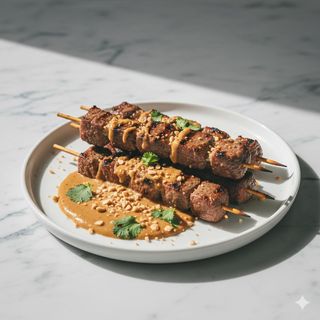 Spiedini di manzo con salsa di arachidi