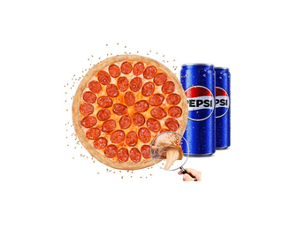Pizza Triple Cheeese Pepperoni XL+ 2 x Pepsi Limenka