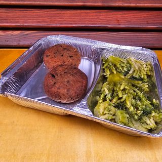 BOX polpette di melanzane e broccoli ripassati