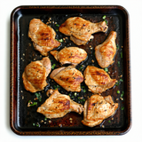 Pollo en fuente quemada