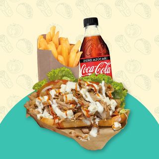 Menú Kebab De Pan Abierto De Pollo