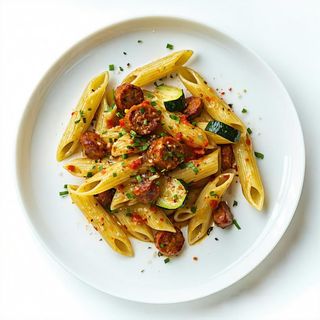 Mezze penne salsiccia e zucchine