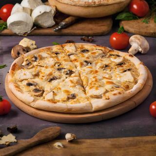 Пицца с курицей и грибами