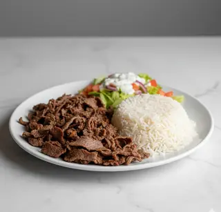 Plato De Shawarma De Carne Con Arroz