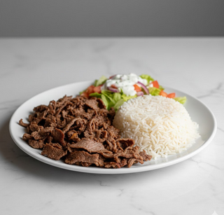 Plato De Shawarma De Carne Con Arroz