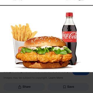 Chicken fillet burger menù