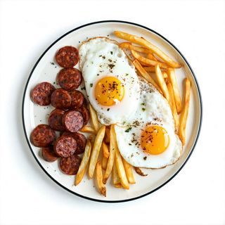 Huevos Camperos Fritos Con Chorizo Y Patatas