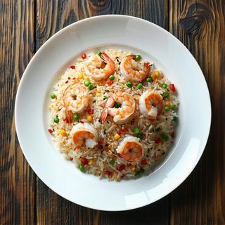 Riso con gamberi in pentola cinese