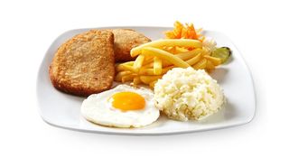 Panado de Frango Com arroz, batata e OVO