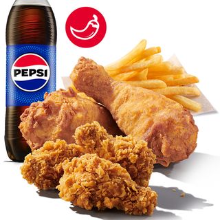 Меню 2 бр. пиле с 3 бр. пикантни крилца