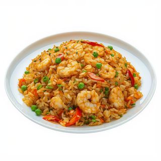 Arroz frito con gambas