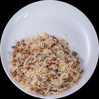 Yellow Bean Biryani with Rice, Chapati, Ugali, or Matoke and Veggies