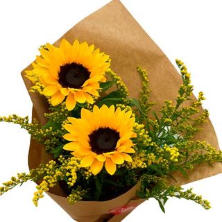 Ramo 2 girasoles y verdes