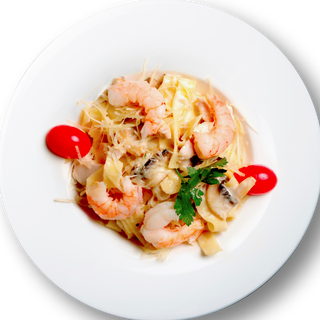 Фетучини с креветками