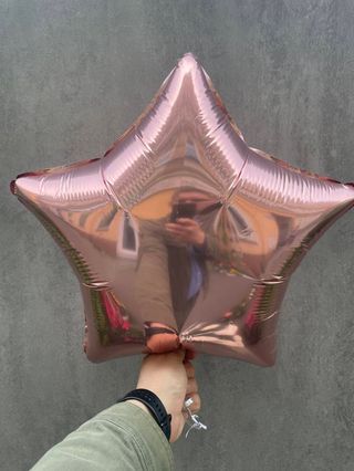 Balon z helem, gwiazda (różowe złoto)