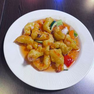 Langostinos rebozados agridulce 