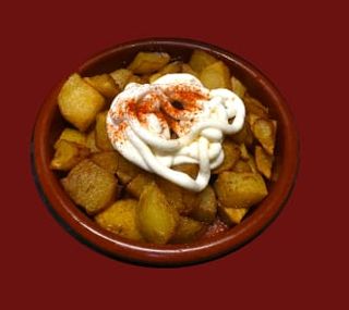 Tapa De Patatas Bravas Con Alioli