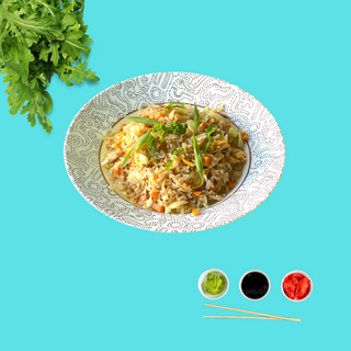 Arroz com Ovo e Legumes