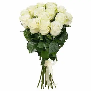 Buchet 15 trandafiri albi