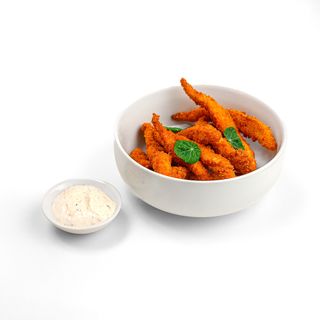 Fileu de pui crocant cu aioli de trufe 