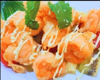 Cocktail de gambas rebozadas