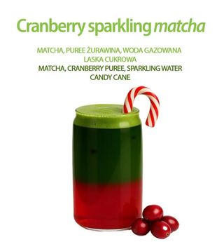 Cranberry sparkling matcha can
