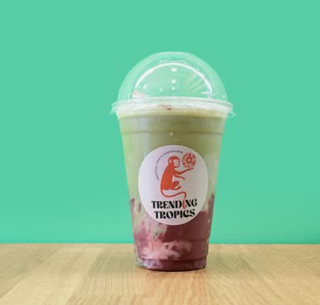 Iced açaí matcha latte