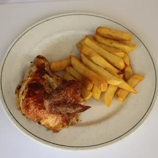 1/4 Pollo asado con una guarnición