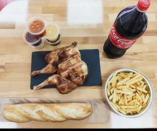 Menú de pollo entero