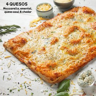 4 Quesos Pizza Familiar 30 X 40cm + REGALO (BOTELLA VINO BLANCO FRIZZANTE)