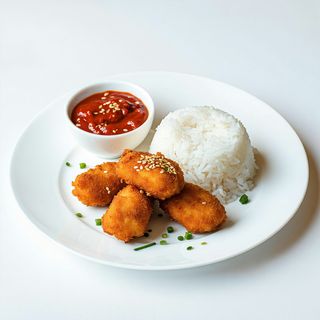 Crochete de pui cu susan si sos picant