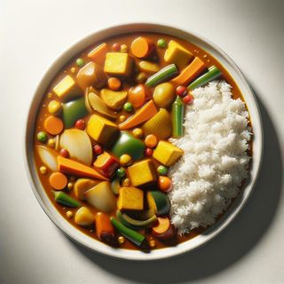 Tajwańskie curry wegetariańskie z ryzem