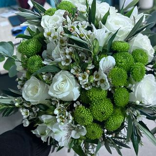 Bouquet bianco e verde