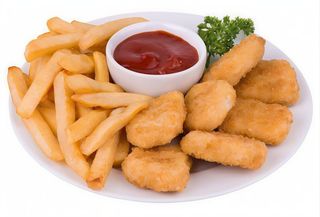 Nuggets de pollo con Patatas Fritas