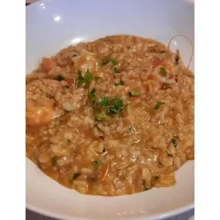 Risotto con crema de bogavantes y gambas