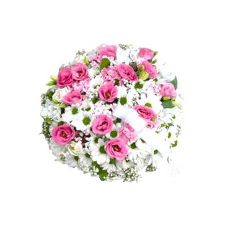 Coroa de Flores – Rosa e Branco