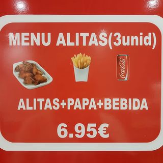 Menú Alitas De Pollo