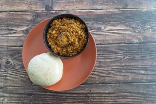 Premium Pounded Yam w Goat Meat & Beef