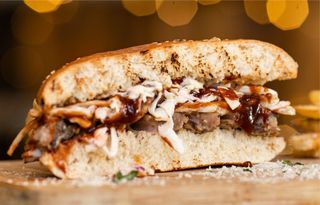 Bbq ribs sandwich