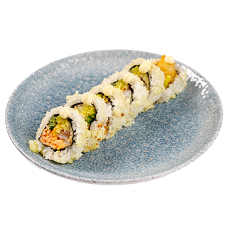 Chrupiące uramaki z karmazynem w tempurze