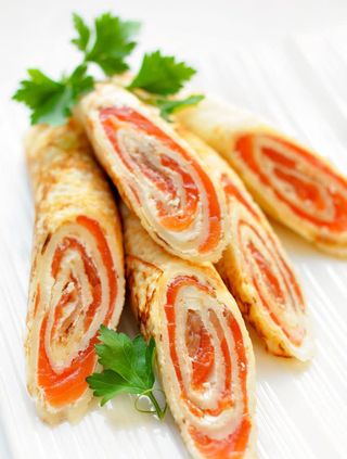Crepes con salmone