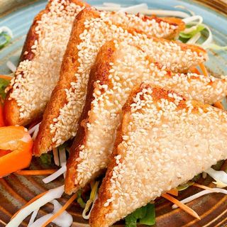 Gambas tostadas con semilla de sésamo