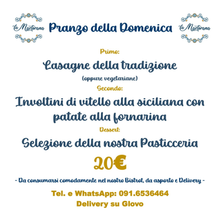 Pranzo della Domenica a casa x 1 persona