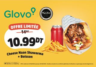 Cheese Naan Shawarma + Boisson