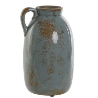 Jarrón Jarra cerámica vidriada celeste (M)