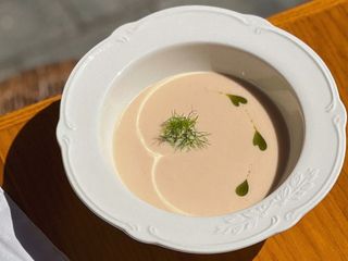 Сирний крем суп з м'ясом  краба (150g)